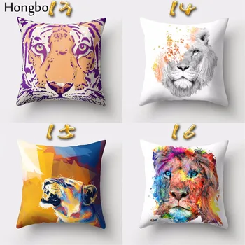 Hongbo 1 Tk Multikas Loomade Leopard, Tiiger, Lõvi Trükitud Dekoratiivne Padi Padjapüür Kodus Diivan Auto Asukoht