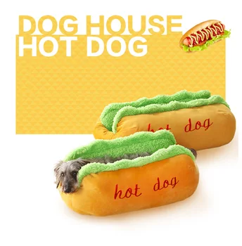 Hot Dog Voodi, erinevad Suurused Suur Koer Lounger Voodi Kennel Matt Pehme Kiud Lemmiklooma Koera Kutsikas Soe Eemaldatav ja Pestav Waterlon Kassid