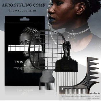 Hot Müük Afro Vääna Laine Curl Juuksed Kamm-Aafrika Meeste Juuksuri Loomulik Kergitab Lokid, Rullid juuksuris Tööriist
