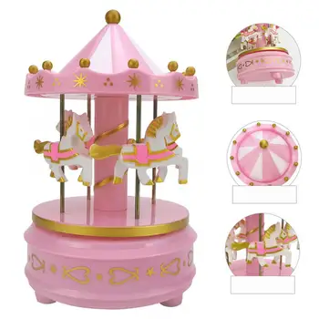 Hot Müük Armas Merry-Go-Round Carousels Muusika Box Sünnipäeva Kingitus Ornament Teenetemärgi