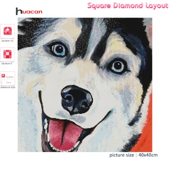 Huacan 5d Diamond Maali Täis Puurida Loomade ristpistes Mosaiik Koer Käsitöö Kingitus Teemant Kunst
