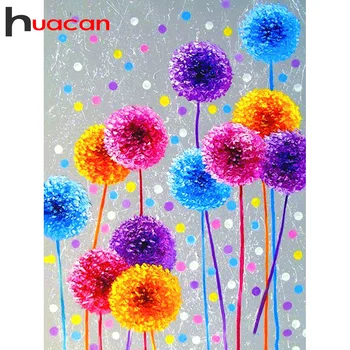 Huacan 5d Diy Diamond Maali Lill Mosaiik Võilill Kodu Kaunistamiseks Värviline Lilleline Tikand Käsitöö Kingitus 91168