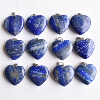Hulgi-12tk/palju moe hight kvaliteeti loodusliku lapis lazuli süda ripatsid, nõidumine 25mm sobib kaelakee ehted tegemine tasuta 148349