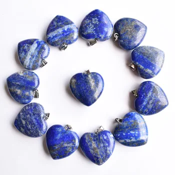 Hulgi-12tk/palju moe hight kvaliteeti loodusliku lapis lazuli süda ripatsid, nõidumine 25mm sobib kaelakee ehted tegemine tasuta