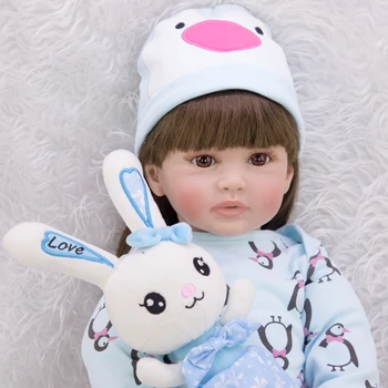 Hulgi-Reborn Baby Doll 60 cm Pikad Juuksed Tõetruu Printsess Boneca Uuestisündinud Silikoon Armas Täistopitud Nukk Sünnipäeva Kingitused