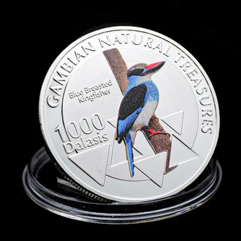 Hõbetatud Gambia Loomulik Treasumres Aafrika Sinine Karavan Jäälind Medal Suveniirid Mündi Looma Laekuva Mündid Replica 13179