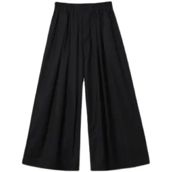 IEFB Meeste Trend Lai Jalg Plisseeritud Disain Musta Jaapani Fashion Streetwear Püksid 2021 Uus Põhjuslik Lahti Pahkluu Pikkusega Püksid