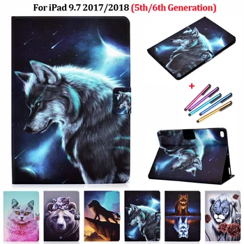 IPad Juhul, 5. ja 6. Põlvkonna Mood Hunt Rebane Loomade Tablett Funda iPad 9.7 2018 2017 Case for iPad 6 5 Air1 2 Coque+Kingitus