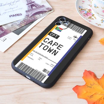IPhone Cape Town pardakaart Esimene Klass Õhu lennupileteid Label Lennu Reisi Prindi Pehme Matt Apple iPhone Kohtuasjas