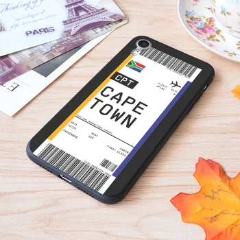 IPhone Cape Town pardakaart Esimene Klass Õhu lennupileteid Label Lennu Reisi Prindi Pehme Matt Apple iPhone Kohtuasjas