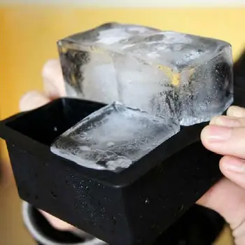 Ice Mold Hiiglane 4 Võrkude Silikoon Square Ice Cube Maker Hallituse Köök