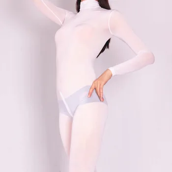 Ice Siid kogu Keha Bodysuit Seksikas Õhuke Lycra Sukkpüksid Catsuit Shapewear One-piece Erootiline Naistepesu Naiste Klubi Tantsu Kanda 138593