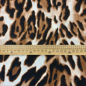 Ilus Pruun Sifonki Kangast Seksikas Leopard Printida Jäljendada Siid Sifonki Seelik Kangast Õmblemise Materjali DIY Suvine Kleit 156011