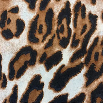 Ilus Pruun Sifonki Kangast Seksikas Leopard Printida Jäljendada Siid Sifonki Seelik Kangast Õmblemise Materjali DIY Suvine Kleit