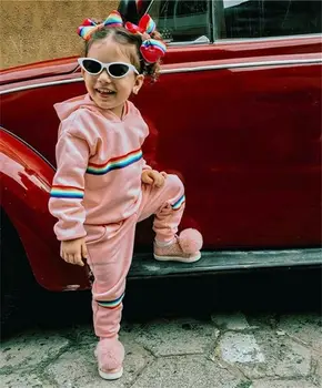 Imcute Baby Kevad-Sügis Fashion Teise Lapse Laps Beebi Tüdruk Kapuutsiga Top, Särk, Püksid Sport Komplekt Riideid Tracksuit