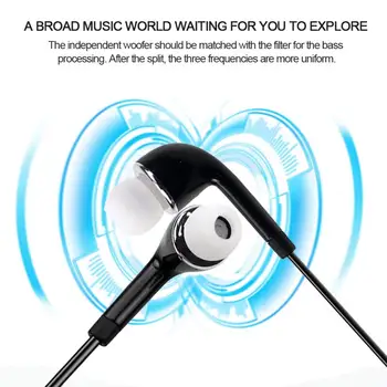 In-Ear Kõrvaklapid Android Mobile Bass Stereo Juhtmega Telefoni Peakomplekt Samsung S4 S5 S6 3,5 mm Kõrvaklapid Koos Nuppu Kontrolli