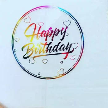Ins Värviline Kullatud Happy Birthday Cake Toppers Roosa kuld Akrüül Cupcake Torukübar Baby Shower Sünnipäeva Koogid Teenetemärgi 192334