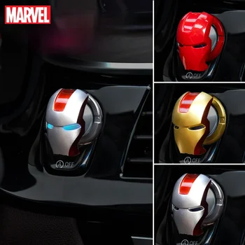 Iron man auto ühe klõpsake nuppu start kate Marvel süüteluku trimmi nuppu sisekujundus ringi auto interjöör tarvikud