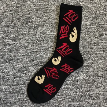 Isiksus Harajuku disainer sokid naiste OK žest 100 punkti pika toru hingav puuvillased sokid daamid tänaval sport socks41