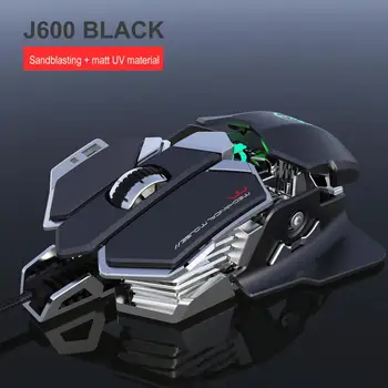 J600 Gaming Mouse 9 Võtmed E-Sport Kerge Makro Programmeerimine Mängu Hiired PC Gamer Programmeeritav Traadiga Mehaaniline Hiir Arvuti