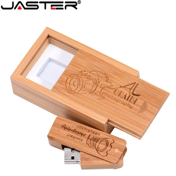 JASTER Puidust USB Flash Drive Square Armee Nuga Pen drive 64GB 32GB 16G 4GB Pulm Kingitus Memory stick box Tasuta coustom logo