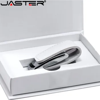 JASTER USB flash drive valge nahk + kast pen sõita üle 10TK tasuta LOGO pendrive Memory stick 128GB 32GB 64GB väline ladustamine