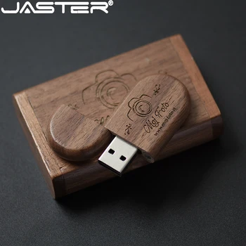JASTER (üle 1 TK tasuta LOGO) klient Puidust USB Flash Drive Memory Stick + Pakkimis-Box pendrive 8GB 16GB, 32GB pulm