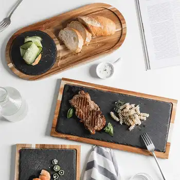 Jaapani Stiilis Puidust Tee Sahtel Teenindavad Laua Plaat Praad Suupisted Sushi Toidu Säilitamise Nõu Hotel Avaleht, mis Teenindavad Sahtel 5302