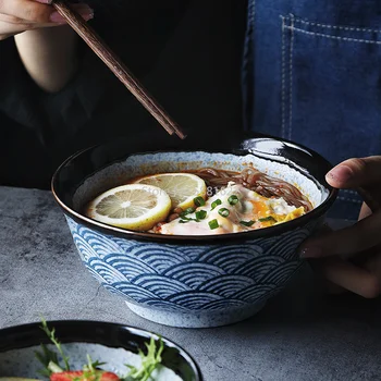 Jaapani keraamika riis kaussi Ramen kaussi salat Nuudel supp kaussi Restorani köögi-ja lauanõud Kodu Kaunistamiseks