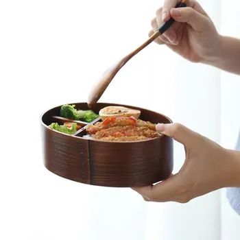 Jaapani-stiilis Kaasaskantavad Puidust Lunch Box Värske hoida Bento Toidu Mahuti Toidu Kasti Lapsed Kooli Lunch Box Picnic Lunch Box
