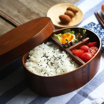 Jaapani-stiilis Kaasaskantavad Puidust Lunch Box Värske hoida Bento Toidu Mahuti Toidu Kasti Lapsed Kooli Lunch Box Picnic Lunch Box