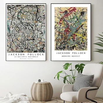 Jackson Pollock Abstraktne Lõuend Maali Kunsti Plakatid ja Pildid Cuadros Seina Art Pilte elutuba Kodu Kaunistamiseks