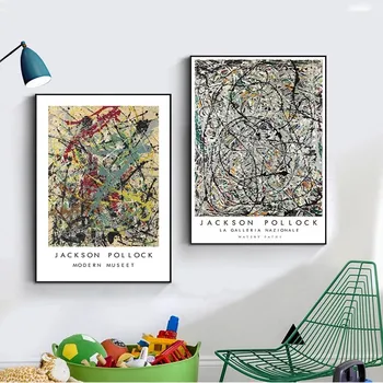 Jackson Pollock Abstraktne Lõuend Maali Kunsti Plakatid ja Pildid Cuadros Seina Art Pilte elutuba Kodu Kaunistamiseks