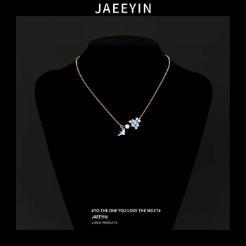 Jaeeyin 2021 uustulnukad Suvel Emailiga Sinine Lind, Lill, Magevee Pärl Õrn Bohemia Kaelakee Tüdrukute Sõprade Kingitus