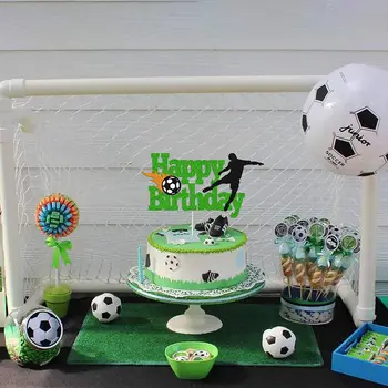 Jalgpalli pool koogikarpides torukübar Laps Beebi poiss kasuks decor Jalgpalli kaunistused kook decor tarvikud sünnipäeva paber cupcake torukübar