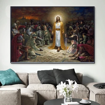 Jeesus on Kuningate Kuningas Lõuend Maalid Päästja Portree Plakatid ja Pildid Pildid Seina Art Pilte elutuba Home Decor 87592