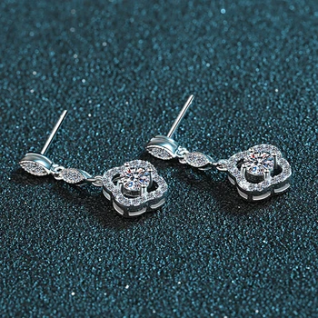 JoyceJelly Trendikas 925 Sterling Silver Tilk Kõrvarõngad naistele Mossanites Diamond Ristik Disain Mood Pulm Ehteid Hulgimüük