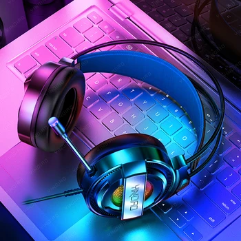 Juhtmega Mängija Kõrvaklapid 7.1 Surround Stereo Sound Gaming Headset Mikrofon Värv Hele PC PS4 Xbox Üks Reguleeritav Mäng Peakomplekt