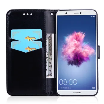 Juhul Huawei P Smart JOON-LX1 Juhul Pehmest Silikoonist Luksus Nahast Rahakott Klapp Telefoni Puhul Huawei P Smart 2018 Juhul 5.65 Kate 45861
