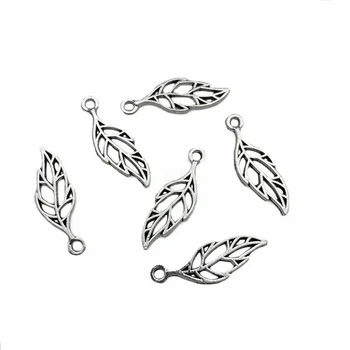 JunKang 15tk antiikne hõbe pronks, kullatud leaf stiilis käsitöö ripatsid hulgi hulgi DIY käevõrud, kaelakeed 63313