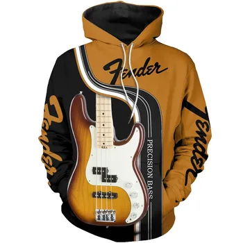 Juriidiline Marrom Fender Precision Bass 3d Todo Impresso Vabaaja Topp Unisex hip-hop Jaquetas