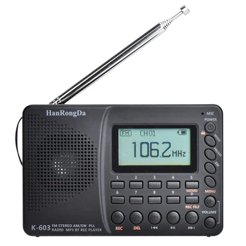 K603 Raadio FM-AM SW Tasku Raadio FM Kaasaskantav LCD Ekraan Bluetooth-ühilduva Tasku Toetada TF Kaarti USB Salvesti Radiogram 182499