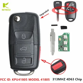KEYECU Uuendatud Remote Klapp Võti fob 4 Nuppu 313MHZ 4D63 Kiip Mazda 6 2003-2005 FCC ID: KPU41805,MUDELI 41805 161629