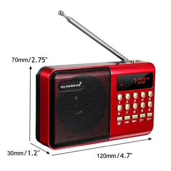 KK11 Mini Kaasaskantav Raadio Pihuarvutite Digitaalne FM-USB-TF MP3-Mängija Kõlar Laetav FM-Raadio Eakatele 123776