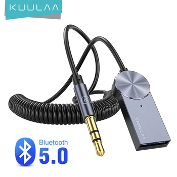 KUULAA Aux Bluetooth Dongle Adapter Kaabel Auto 3.5 mm Jack Aux Bluetooth-5.0-Vastuvõtja Kõlari Heli Muusika Saatja