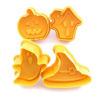 KUUM!! 4tk/komplekt Halloween Pumpkin Fondant, Kook, Küpsis, Šokolaad Hallituse Lõikur Modelleerimise Vahendid Leibkonna Küpsetamine Köök Tarvikud