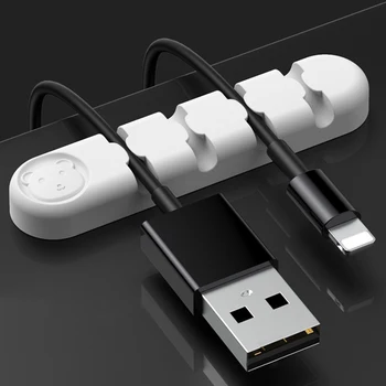 Kaabli Valdaja Silikoon Kaabel Korraldaja USB-Vedru Desktop Korralik Juhtimise Klambrid Omanik Kõrvaklapid Laadija Juhe, Kaabel