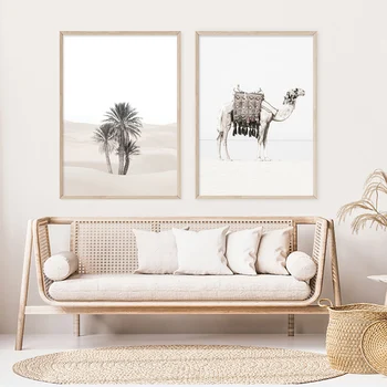 Kaamel Maroko Ukse Palms in Sahara Kõrbe Maastik Seina Art Lõuend Maalid Plakat Prindib Pildi elutuba Home Decor 146483