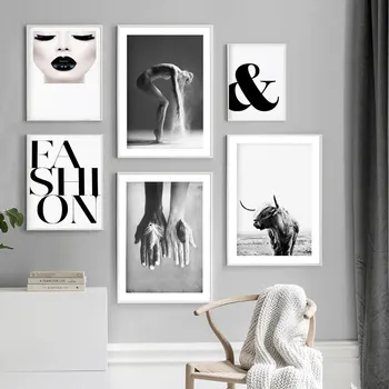 Kaasaegne Tüdruk Plakat Mood Hinnapakkumisi Seina Art Lõuend Maali Must Valge Põhjamaade Seina Pildid Elutuba Kodu Kaunistamiseks