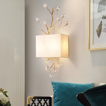 Kaasaegne Vask Crystal Wall Lamp Kuld Nordic Tree Tüüp LED Tuled Magamistuba, Vannituba, elutuba, Söögituba Kodu Kaunistamiseks